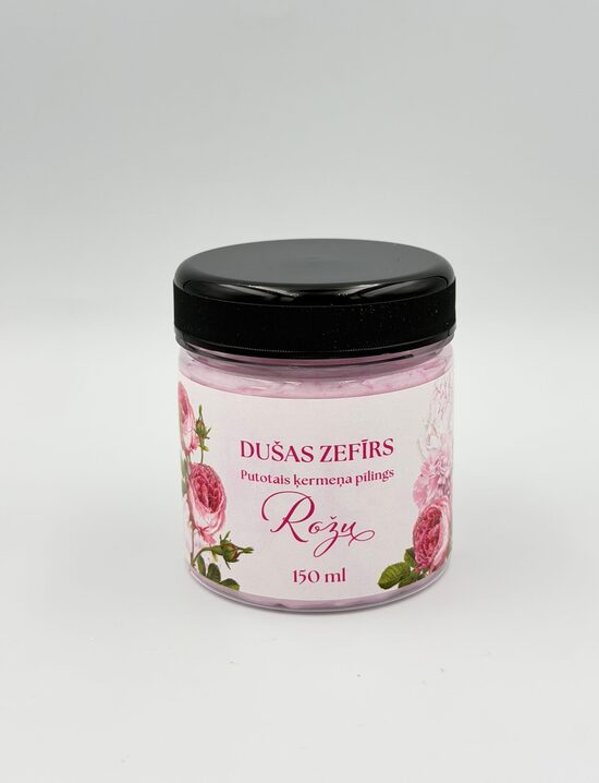 Rožu dušas zefīrs – putotais ķermeņa pīlings 150ml.